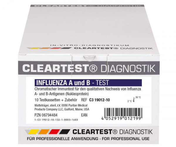 CLEARTEST Influenza A und B Schnelltest Verpackung